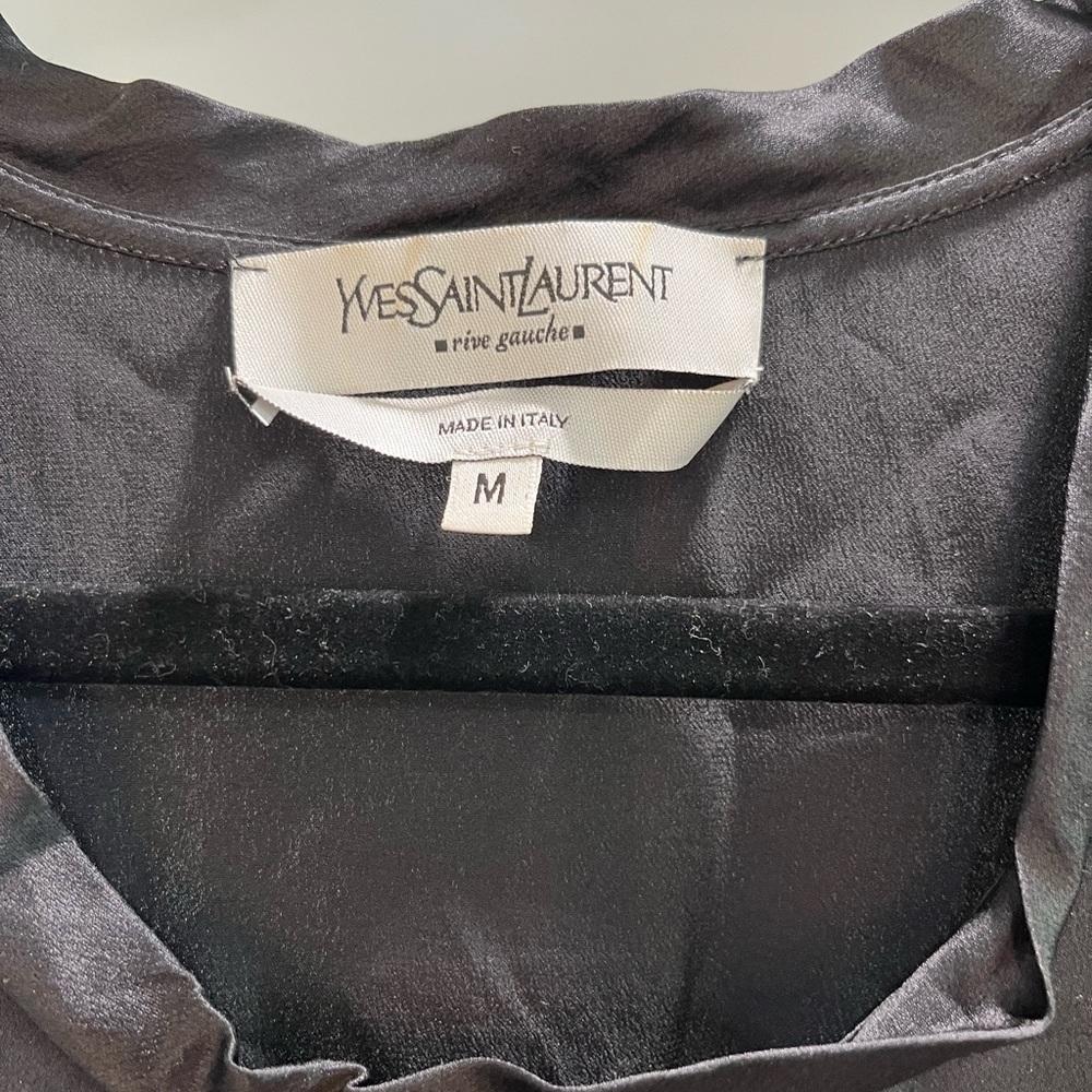 Yves Saint Laurent black 100% silk dress